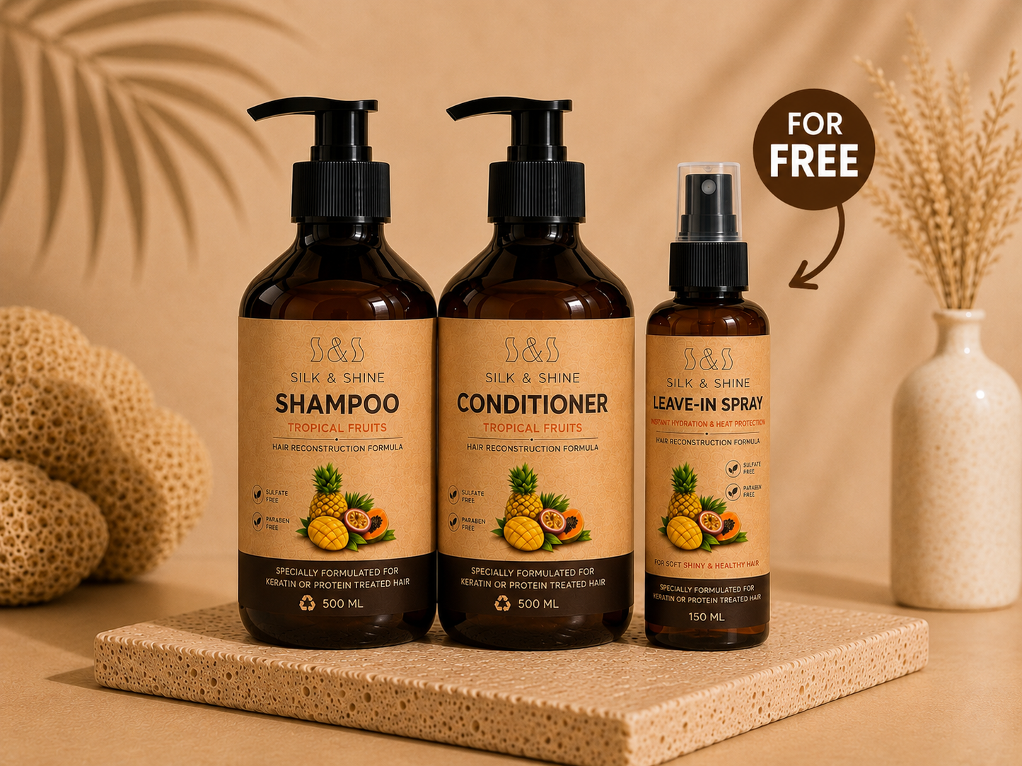 Shampoo & Conditioner Set + FREE Leave-In