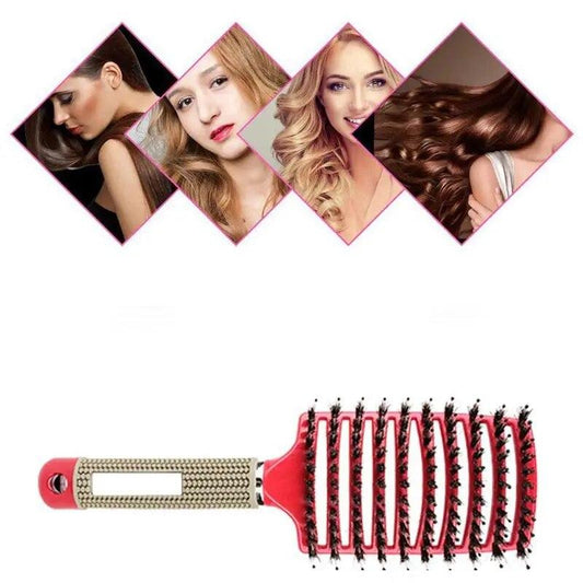 SilkGlide™ - Brosse à Cheveux en Poils et Nylon
Découvrez la brosse à cheveux SilkGlide™, conçue pour allier confort, efficacité et élégance. Idéale pour tous types de cheveux, elle vous assure un coiffage parfait tout en prenant soin de votre cuir chevelu.
